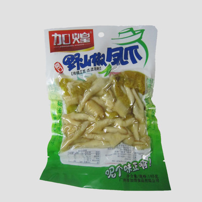 【185g加煌野山椒鳳爪美味于有友泡爪 休閑零食】?jī)r(jià)格,廠家,圖片,其他休閑與焙烤食品,清遠(yuǎn)市新盈豐食品貿(mào)易-
